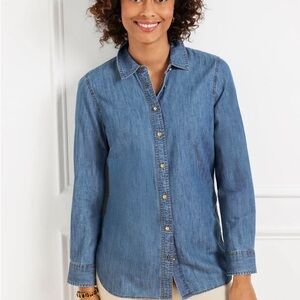 Talbots Denim Button-Front Shirt – Size Large